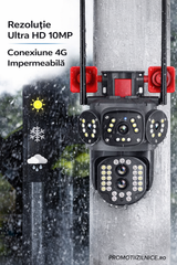 Set 2 Camere Supraveghere 4G LTE 4K Ultra HD, Zoom 10X, Detectare Umană, Urmărire Automată, IP66 PromotiiZilnice