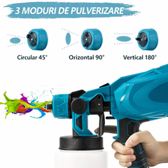 Pistol de vopsit electric fără fir 210W, 2 acumulatori Li-Ion 48V, , rezervor 800 ml, pulverizare reglabilă Powersale