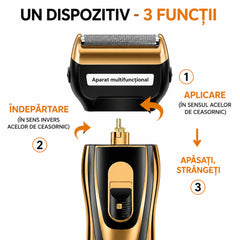 Aparat de tuns si ras multifuncțional 3 în 1 + Spray parfum barbati 90 ml cadou