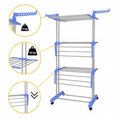 Uscator vertical rufe pliabil cu roti si suport umerase PromotiiZilnice