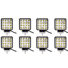 Set 8 proiectoare 16 LED 48W auto OFF-ROAD, IP 67 - PromotiiZilnice