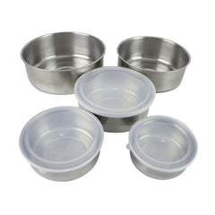 Set 5 cutii alimente inox cu capac plastic PromotiiZilnice