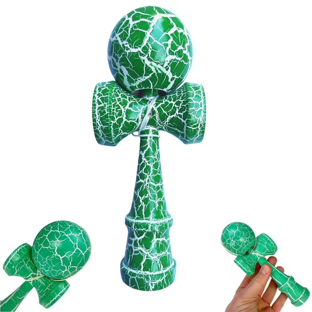Set 2 x Kendama din Lemn 18 cm, Model CRACK - PromotiiZilnice