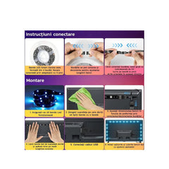 Set 2 Instalatii LED RGB 10m, Multicolor, Aplicatie Telefon, Intensitate Reglabila PromotiiZilnice