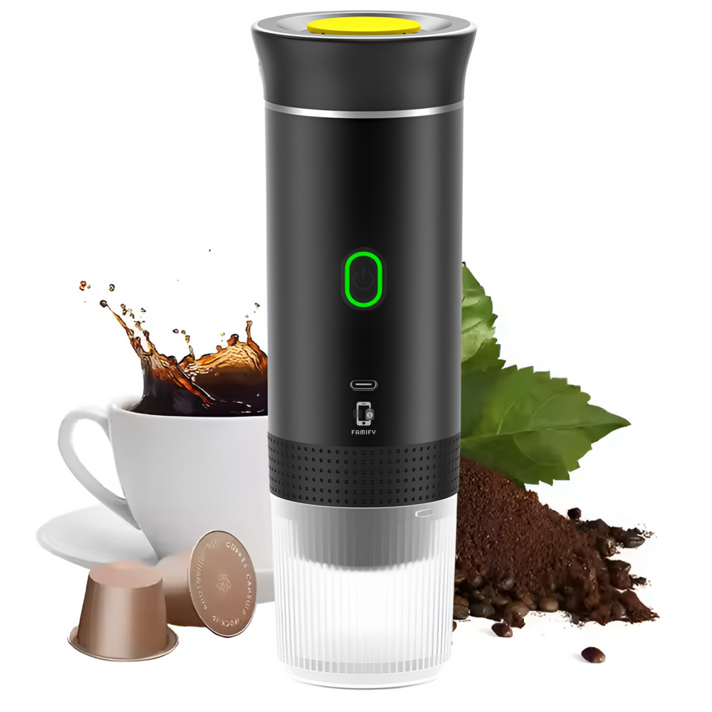 Espressor portabil pentru capsule, Coffeedot, negru - PromotiiZilnice