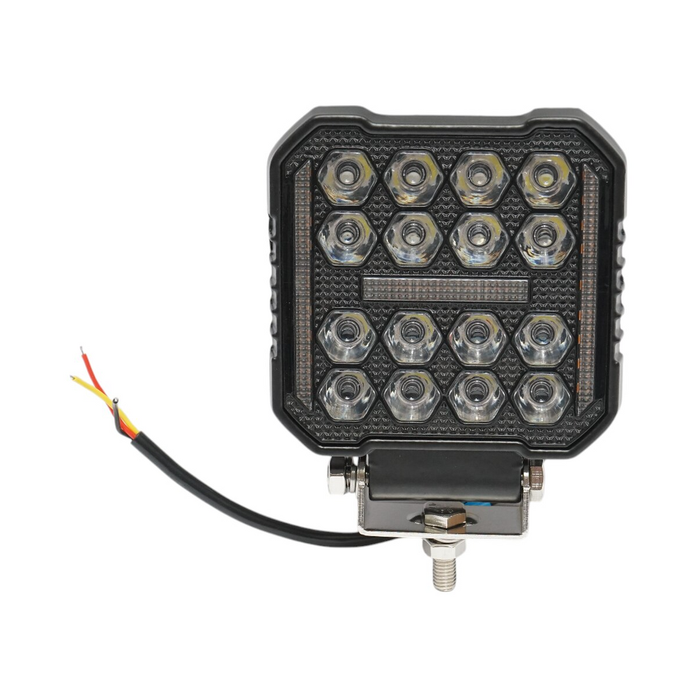 Set 2 Proiectoare Patrate Auto LED 48W cu DRL, 9-80V, Lumina Alb-Galben, IP67 - PromotiiZilnice