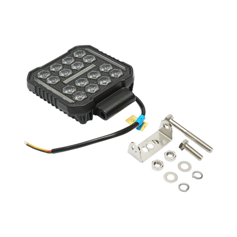 Set 2 Proiectoare Patrate Auto LED 48W cu DRL, 9-80V, Lumina Alb-Galben, IP67 - PromotiiZilnice