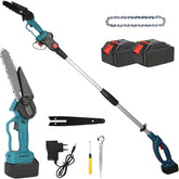Set Foarfeca de Gradina si Mini Drujba Profesionala, 2 Acumulatori 48V, Lama 16 cm, Brat Telescopic 2.13 M PromotiiZilnice