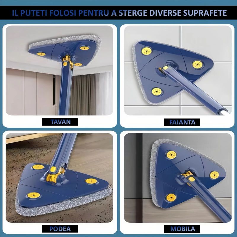 SET 2x Mop multifunctional, mop triunghiular, mop telescopic, mop 360 gr PromotiiZilnice