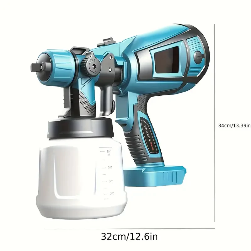 Pistol de vopsit cu acumulator 48V, 800 ml, 3 moduri pulverizare, debit reglabil - PromotiiZilnice