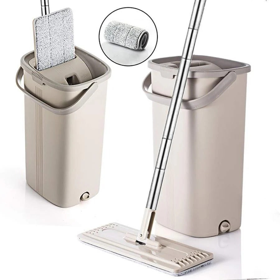 Mop cu Galeata Dubla, Pliabil, Microfibra, Capacitate 8L, Design Compact