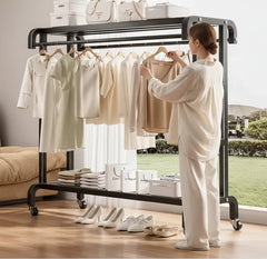 Raft metalic dublu pentru haine și pantofi, stabil, montaj rapid - PromotiiZilnice