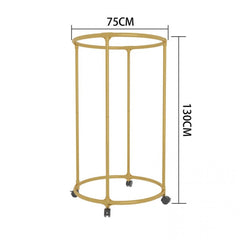 Suport Rotund pentru Haine din Otel Inoxidabil cu Roti, Finisaj Gold, Capacitate 40 kg PromotiiZilnice