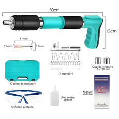 Kit pistol manual pentru fixare nituri/ cuie, Accesorii + 50 Cuie - PromotiiZilnice