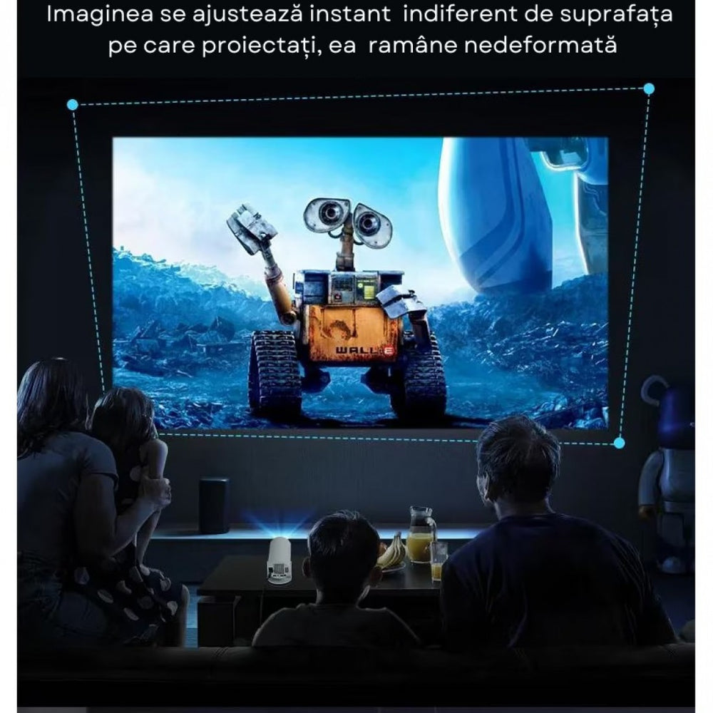 Videoproiector portabil smart cu Android 11, 2 controllere și jocuri incluse, Wi-Fi 6, suport 4K PromotiiZilnice