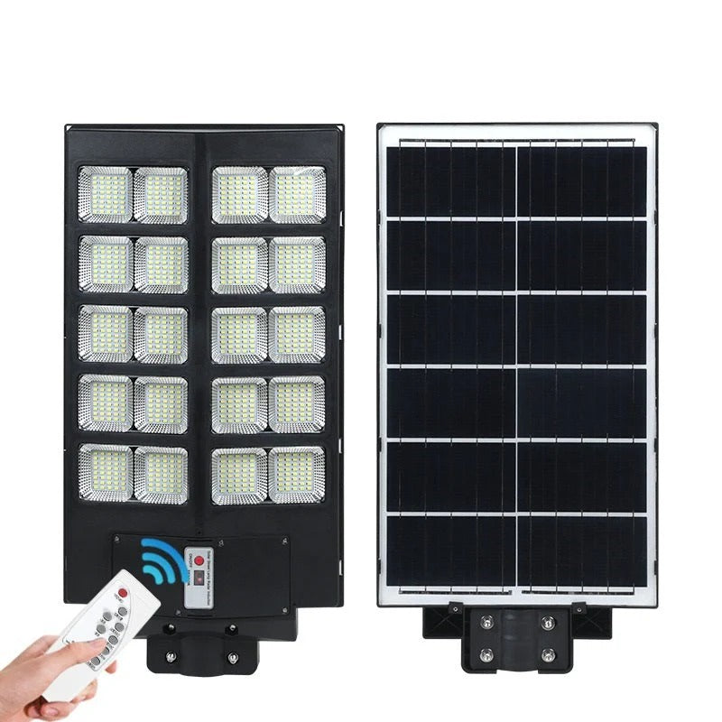 Lampa solara stradala dubla Jortan 1000W, Telecomanda si Suport Metalic