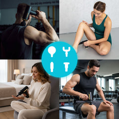 Aparat de masaj corporal, 4 capete interschimbabile, 6 trepte de intensitate, design compact, negru - PromotiiZilnice