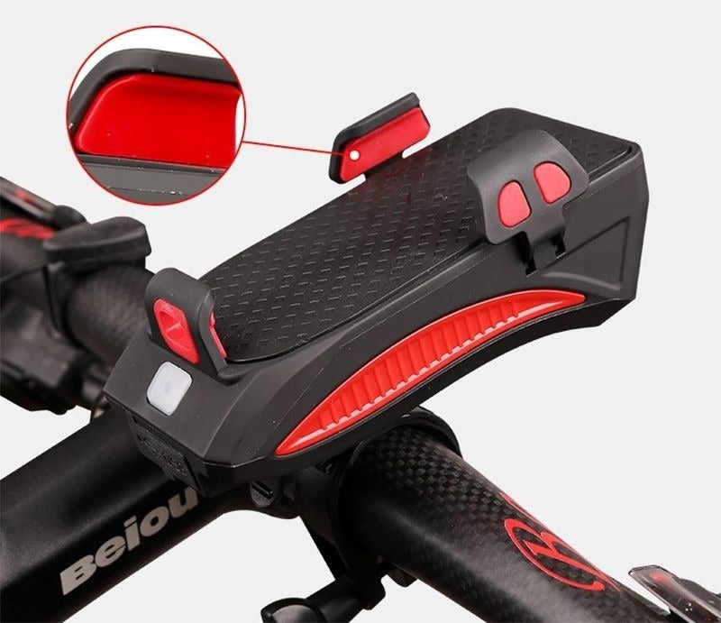 Lanterna bicicleta multifunctionala cu suport telefon si baterie de incarcare - PromotiiZilnice