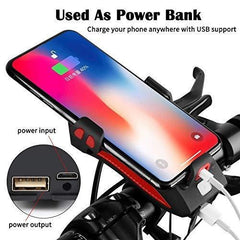 Lanterna bicicleta multifunctionala cu suport telefon si baterie de incarcare - PromotiiZilnice