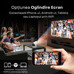 Videoproiector portabil smart cu Android 11, 2 controllere și jocuri incluse, Wi-Fi 6, suport 4K PromotiiZilnice