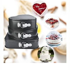 Set Forme Tort 3 Bucati, Inima, Rotund, Patrat, Calitate Superioara PromotiiZilnice