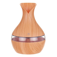 Set 2 Bucati – Umidificator Ultrasunete cu LED, Eliberare Parfum si Purificator Aer, Lemn + 12 sticlute ulei aromaterapie PromotiiZilnice