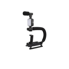 Kit vlogging complet pentru camera, telefon, trepied in forma de U, telecomanda bluetooth, microfon PromotiiZilnice