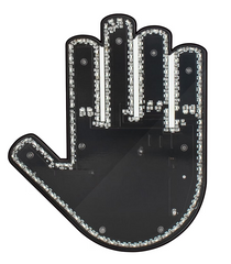 1+1 CADOU Semn LED Auto cu Telecomanda, Design Mana, 4 Moduri, Efect Vizual Stralucitor, Negru/Galben PromotiiZilnice