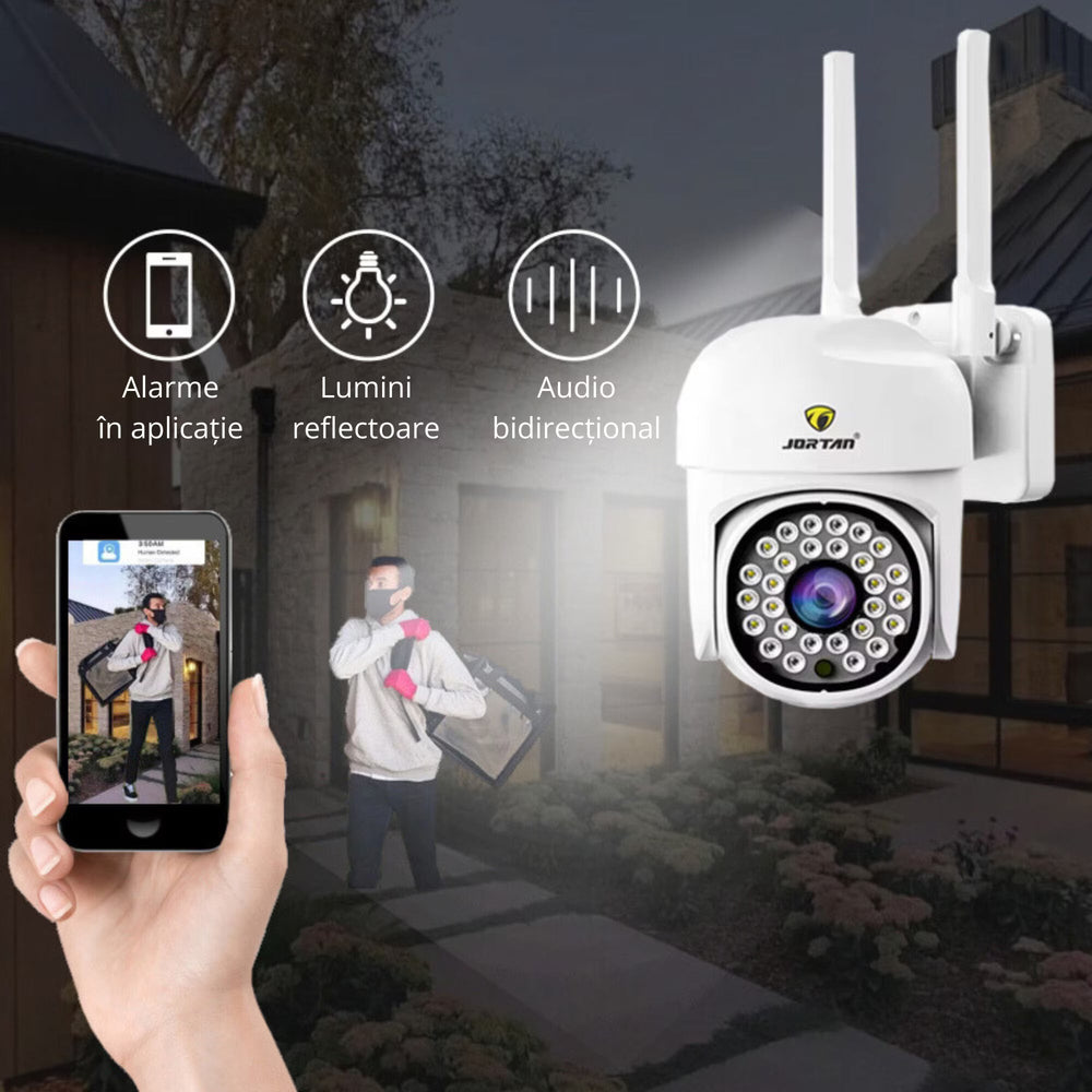 Set Complet Supraveghere: 2 Camere IP 360° WiFi Jortan + 2 Carduri 32GB PromotiiZilnice