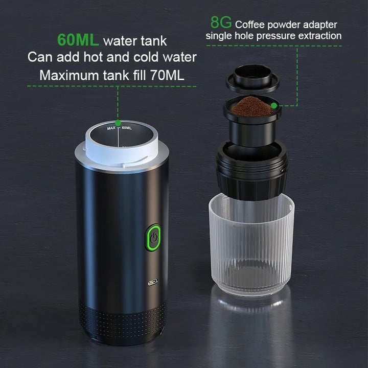 Espressor portabil pentru capsule, Coffeedot, negru - PromotiiZilnice