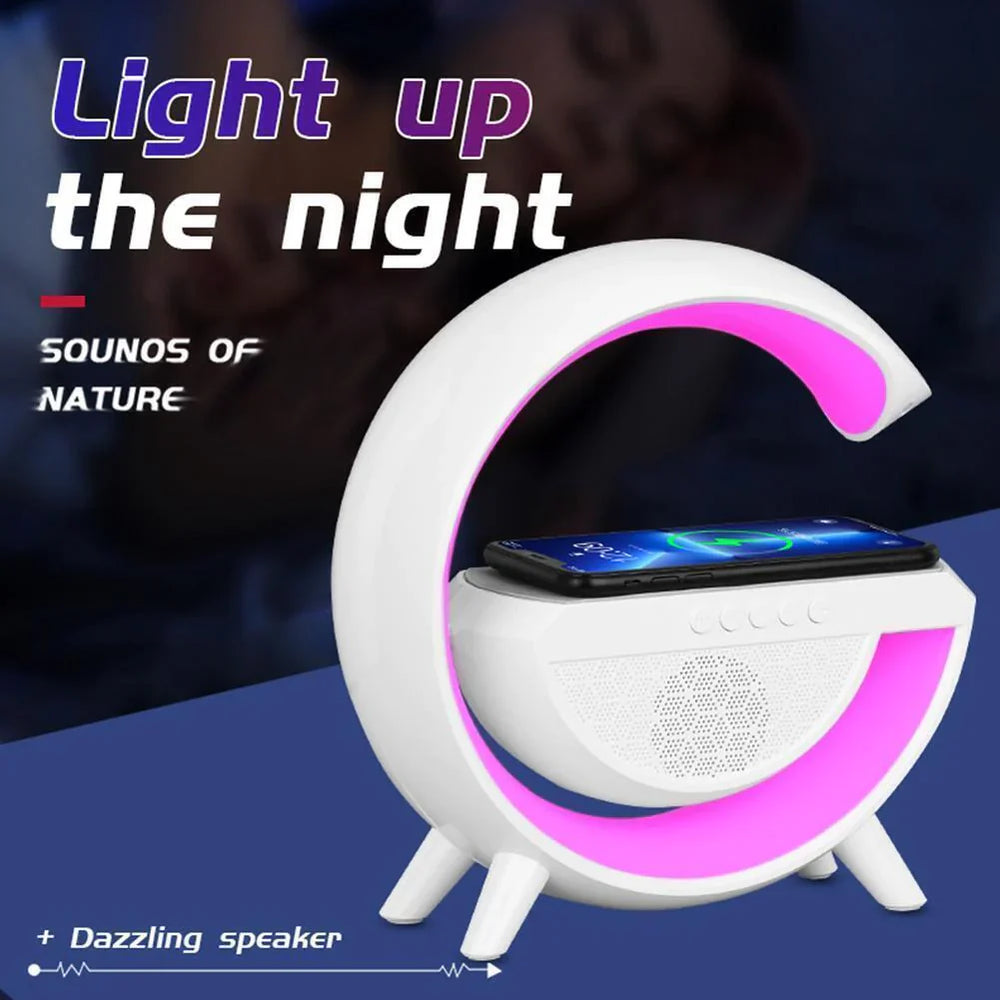 Statie incarcare wireless 3 in 1 cu lampa RGB si boxa bluetooth PromotiiZilnice
