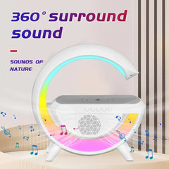 Statie incarcare wireless 3 in 1 cu lampa RGB si boxa bluetooth PromotiiZilnice