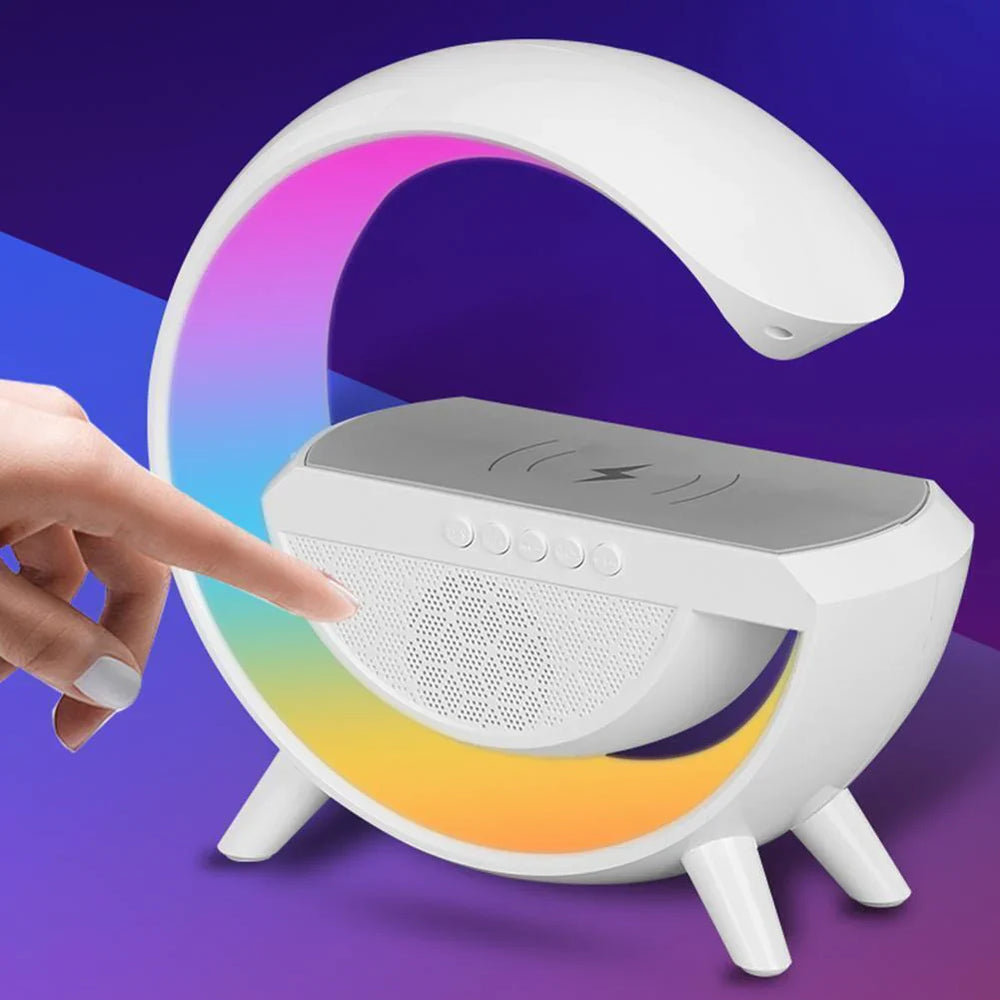 Statie incarcare wireless 3 in 1 cu lampa RGB si boxa bluetooth PromotiiZilnice