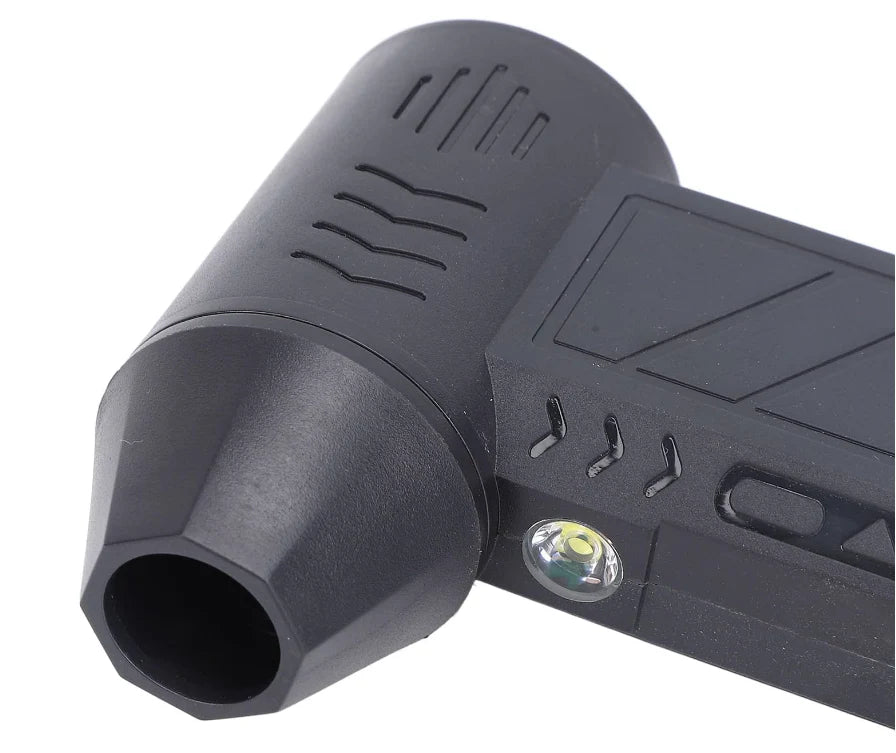 Suflanta aer portabila, indicator baterie, turbo fan, 130000 RPM, 4 trepte de putere, baterie 5000 mAh, negru cu 2 acumulatori PromotiiZilnice