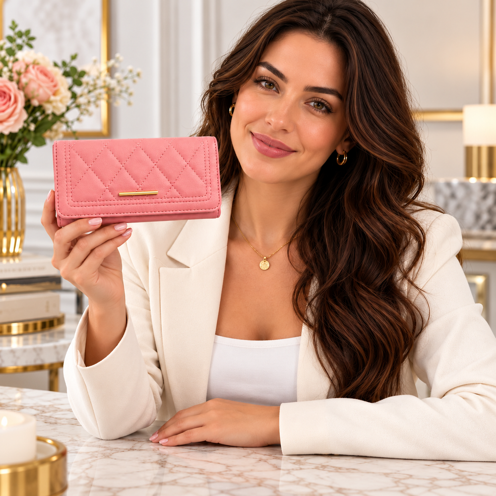 Portofel Damă Mare 20 × 10 cm – 5 culori, 8 Compartimente pentru Carduri, Portofel Elegant și Practic Powersale