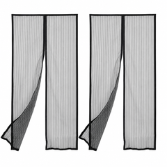 Set 2 Perdele Anti-Insecte pentru Ușă 210 x 100 cm, Închidere Automată , Montaj Rapid, Plasă Fină împotriva Insectelor, Negru PromotiiZilnice