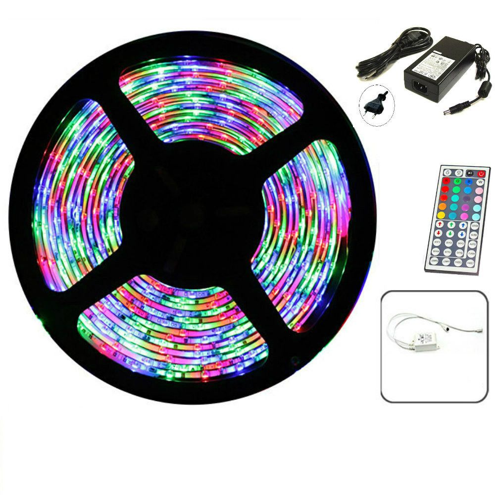 Banda LED RGB multicolor cu telecomanda 5 metri PromotiiZilnice Imagine principală a produsului