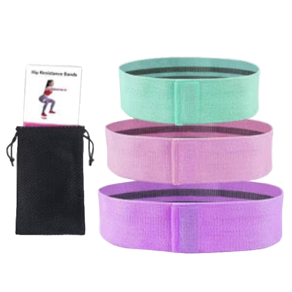 Set 3 benzi elastice din material, 3 niveluri de rezistenta, saculet inclus - PromotiiZilnice