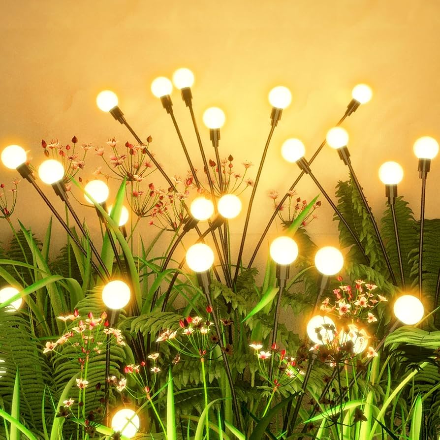 Set 2 Lampi Solare Licurici pentru Gradina, 8 LED-uri, 70 cm, Lumina Alb Cald, IP65, ABS - PromotiiZilnice Imagine principală a produsului
