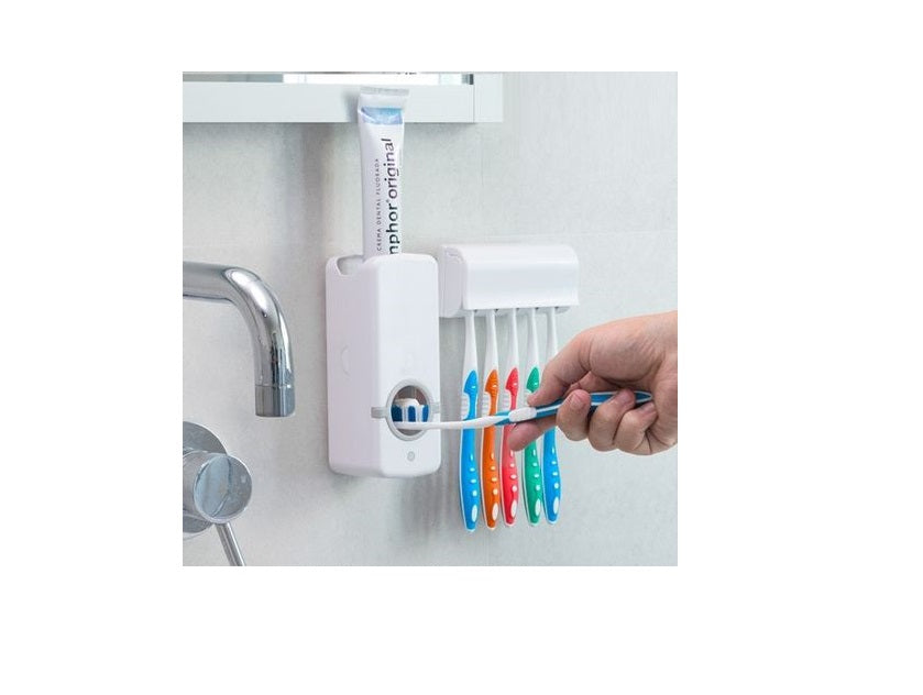 Dozator pasta de dinti cu suport pentru 5 periute Imagine secundară a produsului