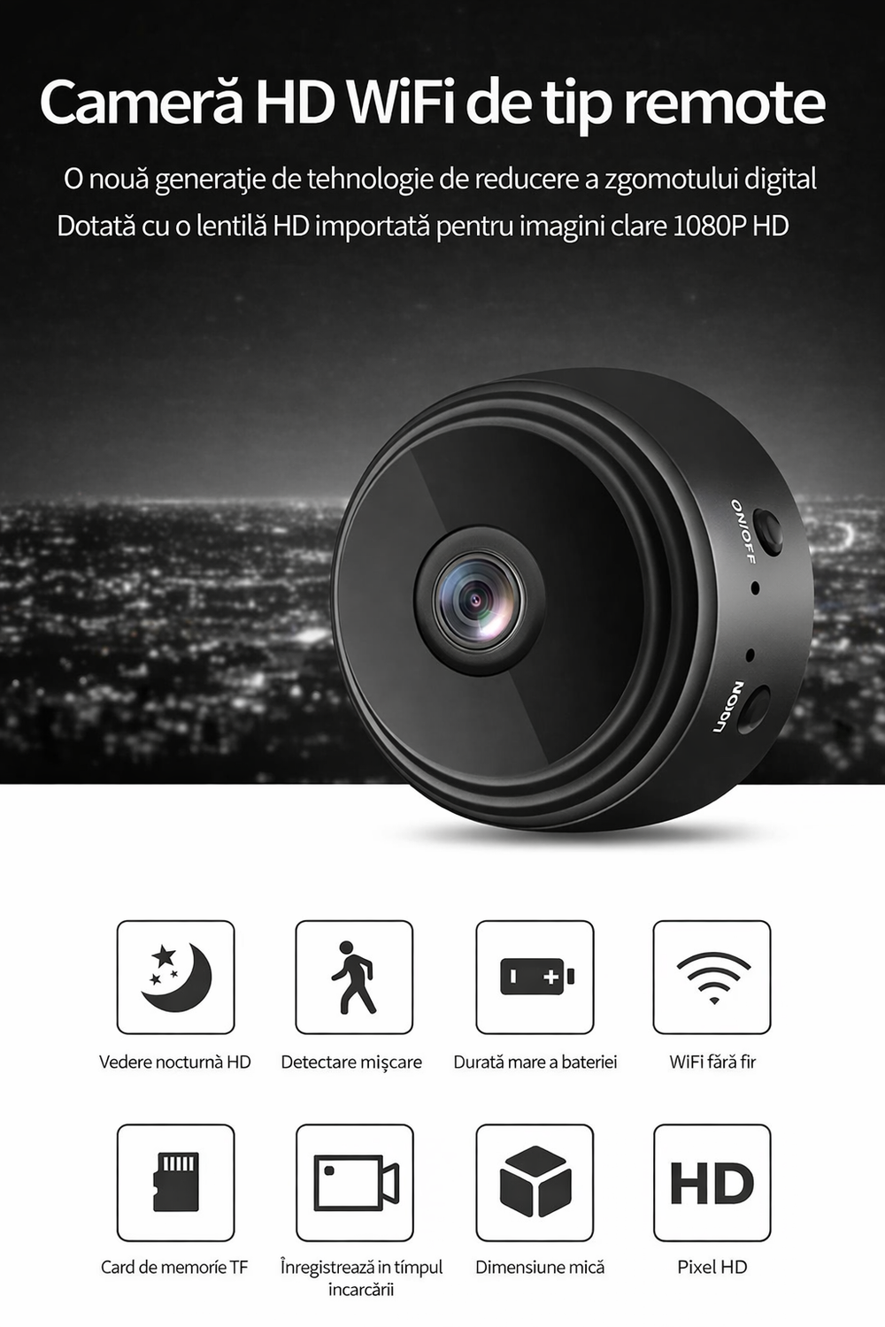 Set 3 camere de supraveghere WiFi HD 1080P – monitorizare interioara, detectie miscare Powersale