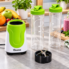 Blender Personal Casena Victor 180W, 2 Recipiente 600 ml, Alb-Verde Powersale