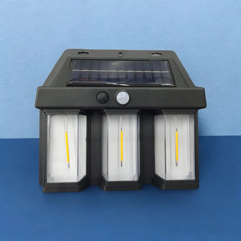 Set 3 x Lampa Solara de Perete tripla, LED, Senzor Miscare PromotiiZilnice