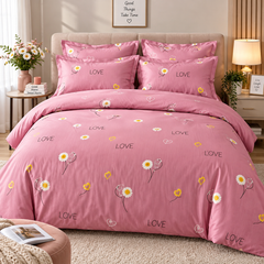 Lenjerie de Pat Finet 4 Piese – Model LOVE Floral Powersale