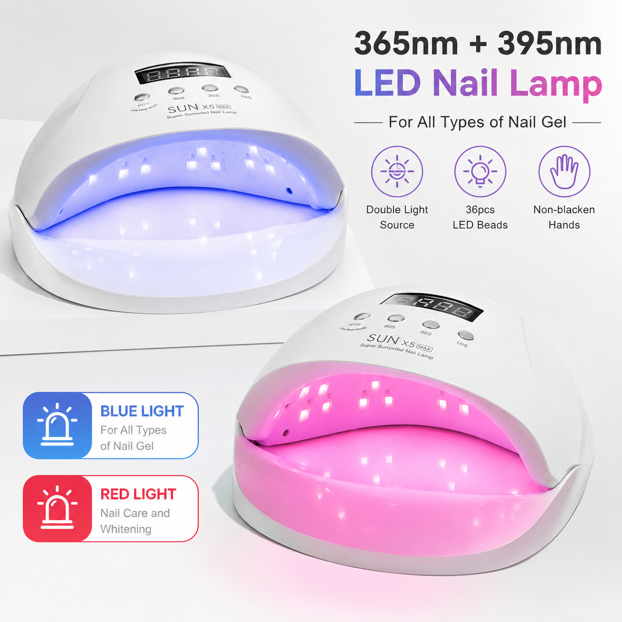 Set Profesional Manichiură UV LED – Freză Electrică Unghii + 2 Lămpi UV/LED pentru Gel, Semi și Pedichiură | Kit Complet Salon Acasă LUXORYABEAUTY