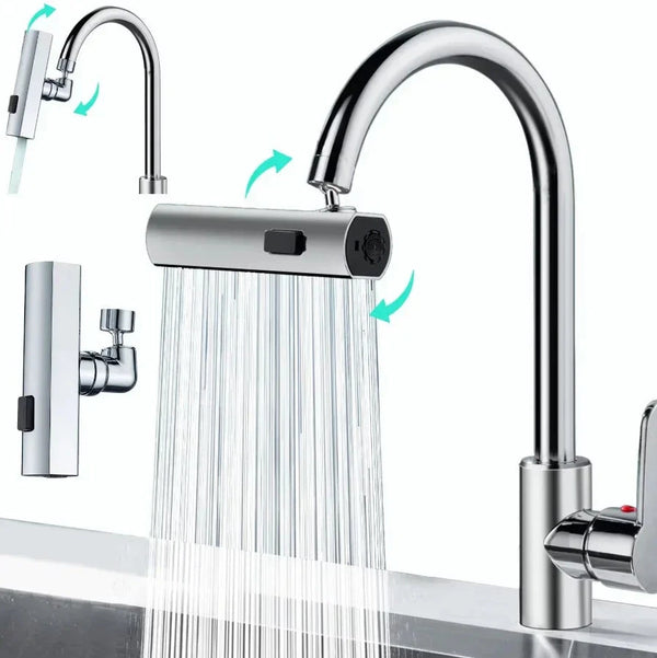 1+1 CADOU Extensie robinet 3 in 1, 360°, 3 moduri de functionare, cupru, argintiu PromotiiZilnice