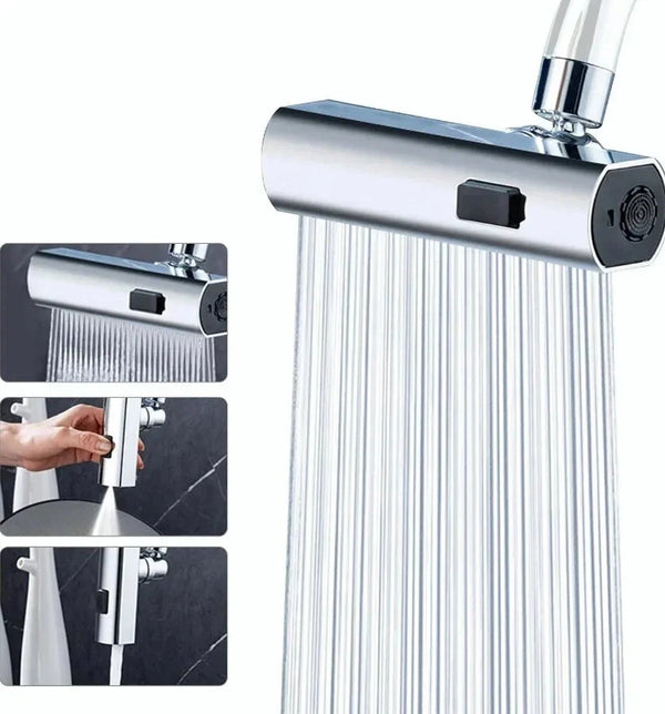 1+1 CADOU Extensie robinet 3 in 1, 360°, 3 moduri de functionare, cupru, argintiu PromotiiZilnice