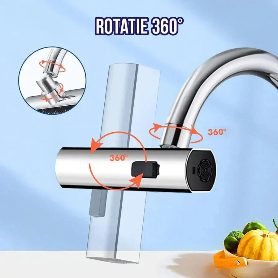 1+1 CADOU Extensie robinet 3 in 1, 360°, 3 moduri de functionare, cupru, argintiu PromotiiZilnice