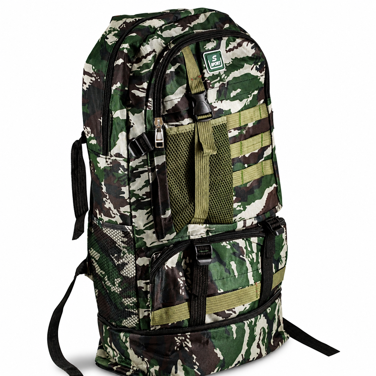 Rucsac Camuflaj 90 cm Mare – Ghiozdan Multifunctional pentru Drumetii, Calatorii si Camping PromotiiZilnice