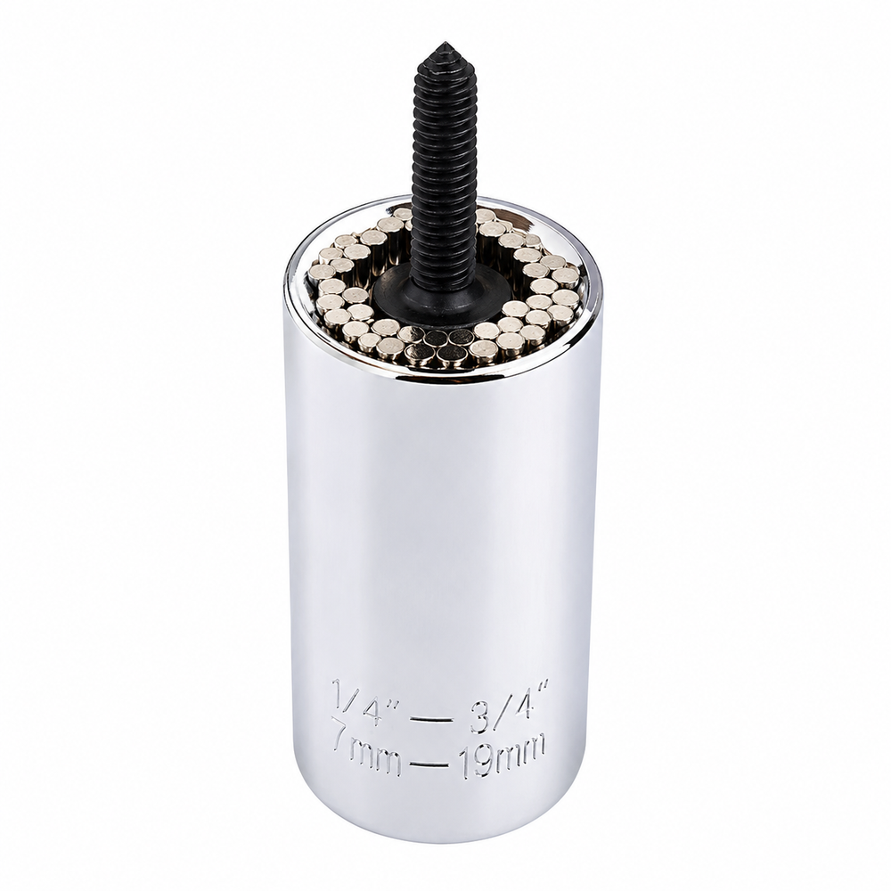 Set 2 Bucăți Adaptor Universal Multifuncțional 7-19 mm pentru Bormașină și Cheie Clichet, Cheie Tubulară Reglabilă pentru Șuruburi și Piulițe Powersale